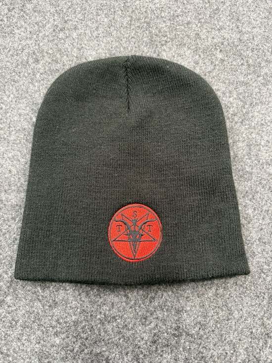 The Satanic Temple Other - The Satanic Temple TST Logo Embroidered Black Knit Beanie